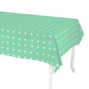 Rectangular water green polka dot tablecloth cm140x240