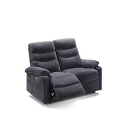 Dark Grey 2-Seater Sofa with 2 Electric Recliners - 145cm x 92cm x 109cm