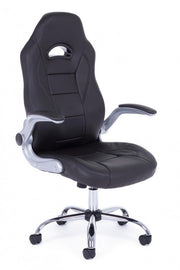 Office armchair upholstered in Boneville Black leather