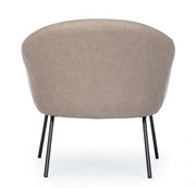 Taupe velvet armchair in design style