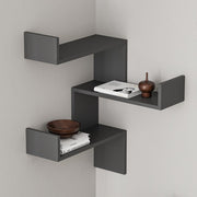 Corner Bookshelf Luksa Anthracite 3 Levels H 90 x D 22 x W 60 cm