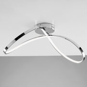 Ceiling lamp in metal and aluminum Polished Chrome Integrated LED 70x29 h22 cm