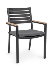 Belmar outdoor chair with armrests natural - anthracite
