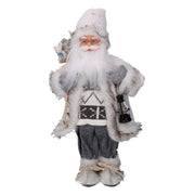 Fabric Santa Claus with gifts and gray lantern cm30x17,5h60