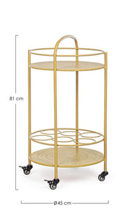Yellow Ocher steel bottle trolley