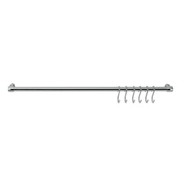 Chromed bar 60 cm + 6 Lonardo S-shaped chrome hooks