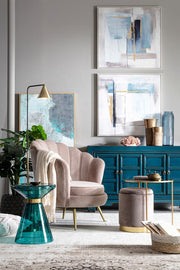 Set of 2 Poufs in velvet with container Gray POLINA