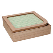 Squared brown wooden tea box cm20x20h6