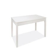 White extendable dining table entirely in melamine wood 90x160-240 cm
