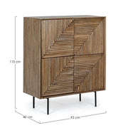 Darsey 4-door cabinet in melamine wood