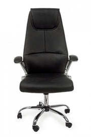 Directional office armchair in Camberra black eco-leather with armrests