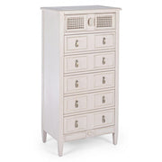 Narrow chest of drawers in wood with six drawers Bianca EUNICE 56x36x h119 cm