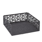 Square dark gray arrows metal napkin holder cm16,5x16,5x6