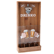 Rectangular natural wood bottle opener cm19x39,5h7,5