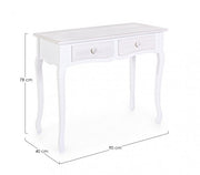Shabby console in MDF with two drawers White CHARELENE L 90x40x h78 cm