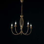 Brown Gold iron chandelier five lights 55x h53 cm