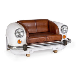 Vintage car sofa with lights 159 x 65 cm