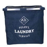 Foldable double blue fabric basket cm 54x34,5h50,5