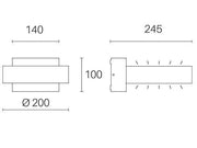 Wall lamp 16W Led 4000K white plaza line