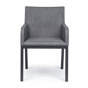 Outdoor chair with armrests in Anthracite fabric OWEN JX55 55x62x h82 cm