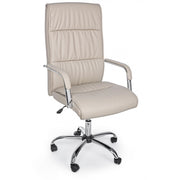 Office armchair with Queensland armrests in dove gray eco-leather