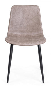 2x Sedia Kyra Nero Pu Beige Vintage