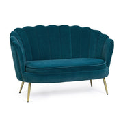 2 seater sofa with blue velvet effect Giliola
