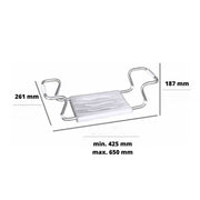 Adjustable Chrome-Plated White Bathtub Seat 19x26x65.5 cm
