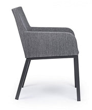 Outdoor chair with armrests in Anthracite fabric OWEN JX55 55x62x h82 cm