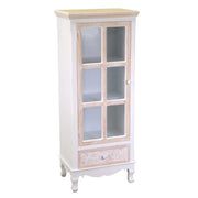 Andorra wooden display cabinet 1 glass door + 1 drawer cm48x32h120