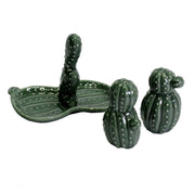 Green ceramic cactus cm13,5x8,5h10