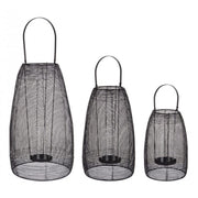 Set of 3 NUCLEOS steel lanterns in decreasing size