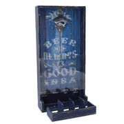 Rectangular blue wooden bottle opener cm19x38,5x7,5