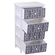 4-drawer white gray chest of drawers 40x29x73h cm