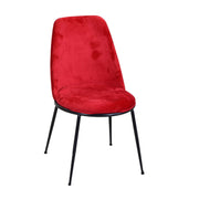 Design chair in velvet and red rotterdam metal