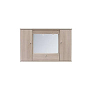 2-door elm bathroom mirror cabinet with flap h.61x93x14 cm