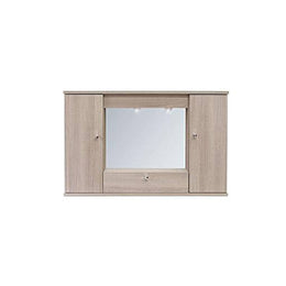 2-door elm bathroom mirror cabinet with flap h.61x93x14 cm