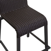Adila walnut polyrattan bar stool cm49x59h81 - 103