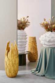 P. Vase Pavo Bomb. White H39.5