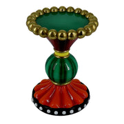 Red green resin candle holder cm ø14,7h19,7