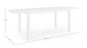 Extendable table 140-210x77 white in aluminium