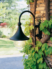 Cast Aluminum Wall Sconce with Transparent Diffuser - Max Lamp Height 150mm - Max Power 60W Black