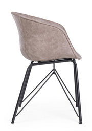 Warhol vintage beige leatherette chair 59 x 54.5 x 80 cm