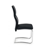 Living room chair in eco-leather Black THELMA 44x58x h104 cm