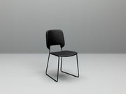 Faux leather chair and black seat 47,5x45,5x89h cm