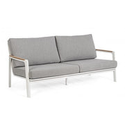 2-3 seater aluminum sofa with white Jalisco cushions