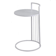 Round white metal coffee table cmø38h54-65