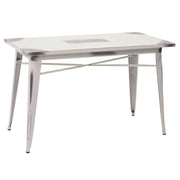 Bristol industrial style table with antique white top h76 cm