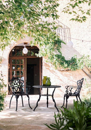 VICTORIA Anthracite aluminum outdoor table diameter 80 x h67 cm