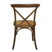 Cross wood chair brown stackable weaving seat cm50x50h46.5 - 88